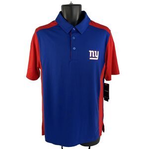 New Mens Fanatics New York Giants Short Sleeve Polo Shirt Sz M NWT